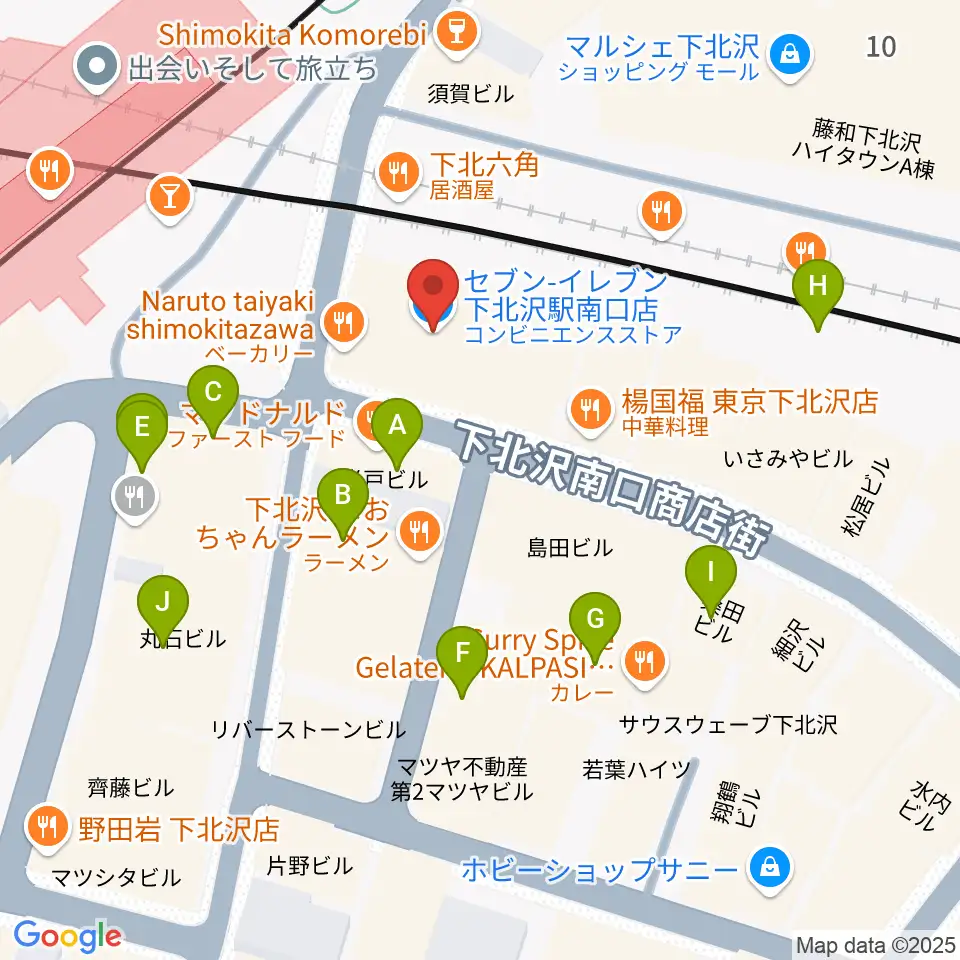 OFF・OFFシアター周辺のカフェ一覧地図