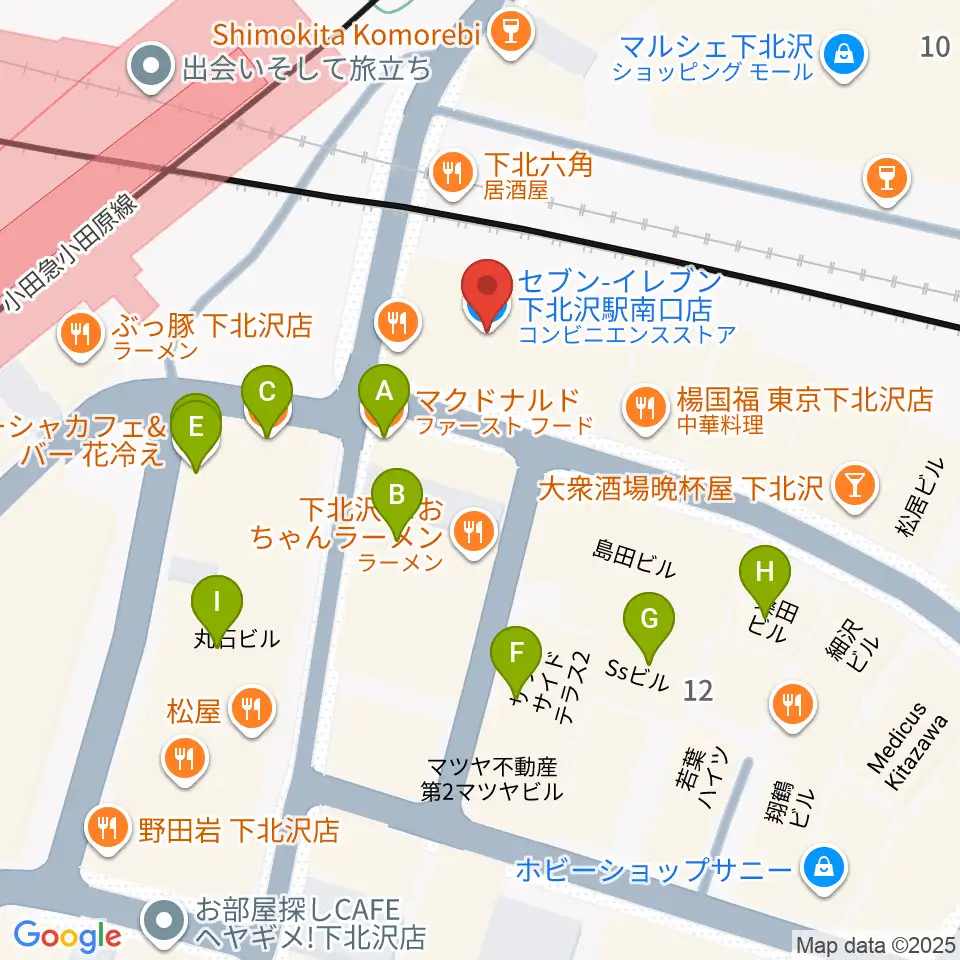 OFF・OFFシアター周辺のカフェ一覧地図