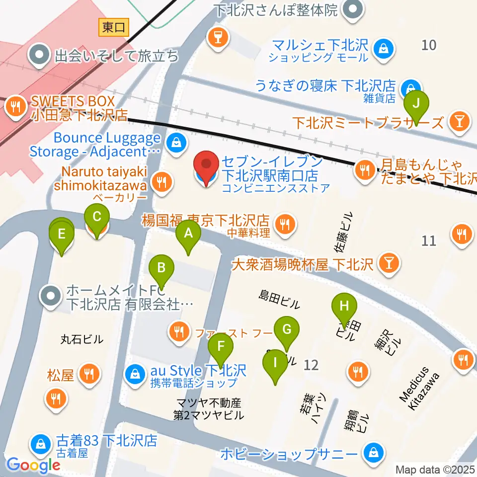 OFF・OFFシアター周辺のカフェ一覧地図