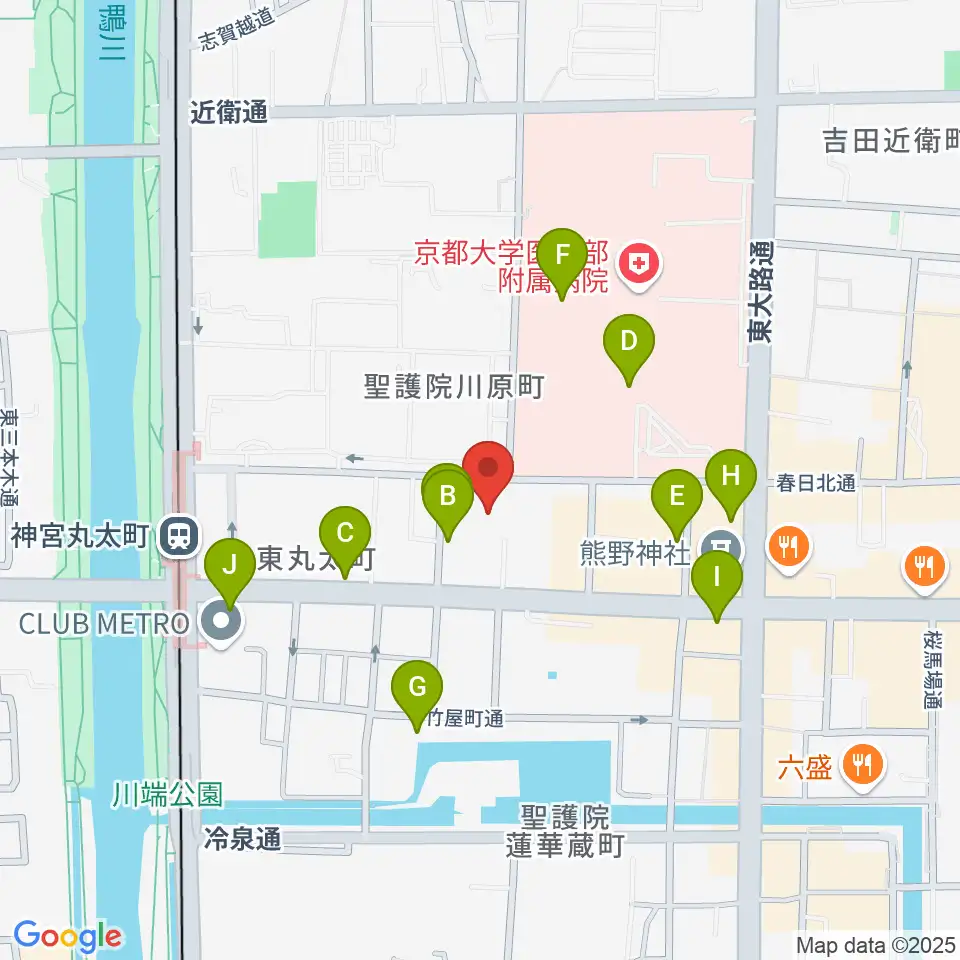 京都教育文化センター周辺のカフェ一覧地図
