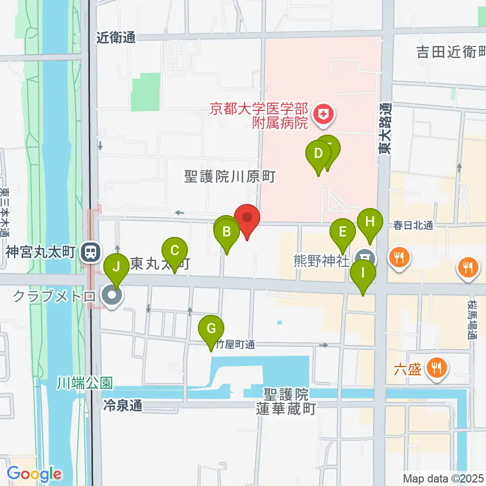 京都教育文化センター周辺のカフェ一覧地図