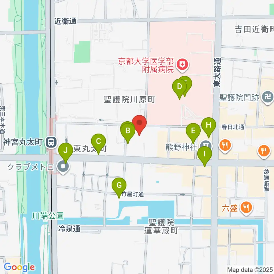 京都教育文化センター周辺のカフェ一覧地図