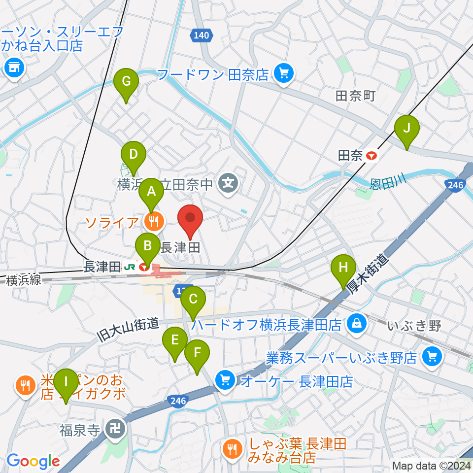 横浜市緑区民文化センター みどりアートパーク周辺のカフェ一覧地図