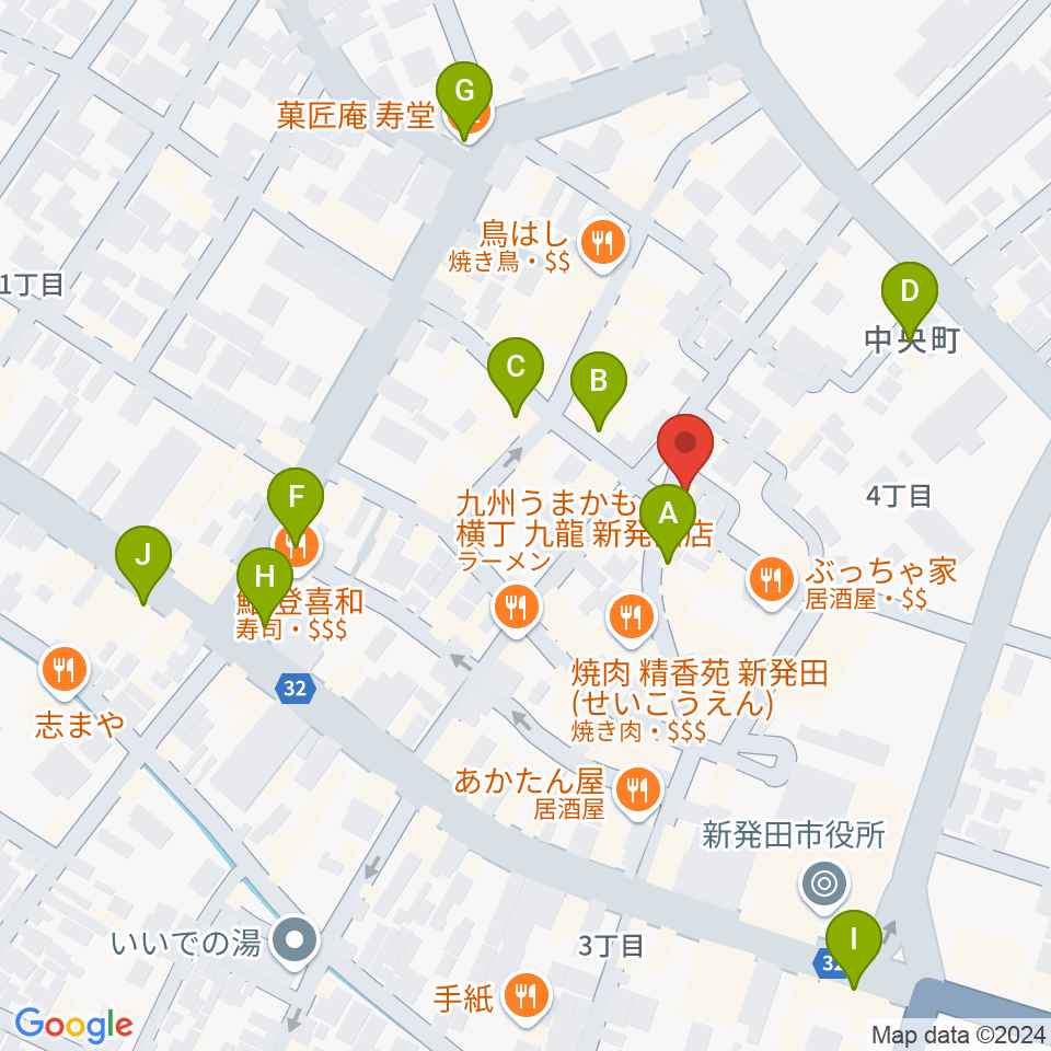 SHOWBEN小僧周辺のカフェ一覧地図