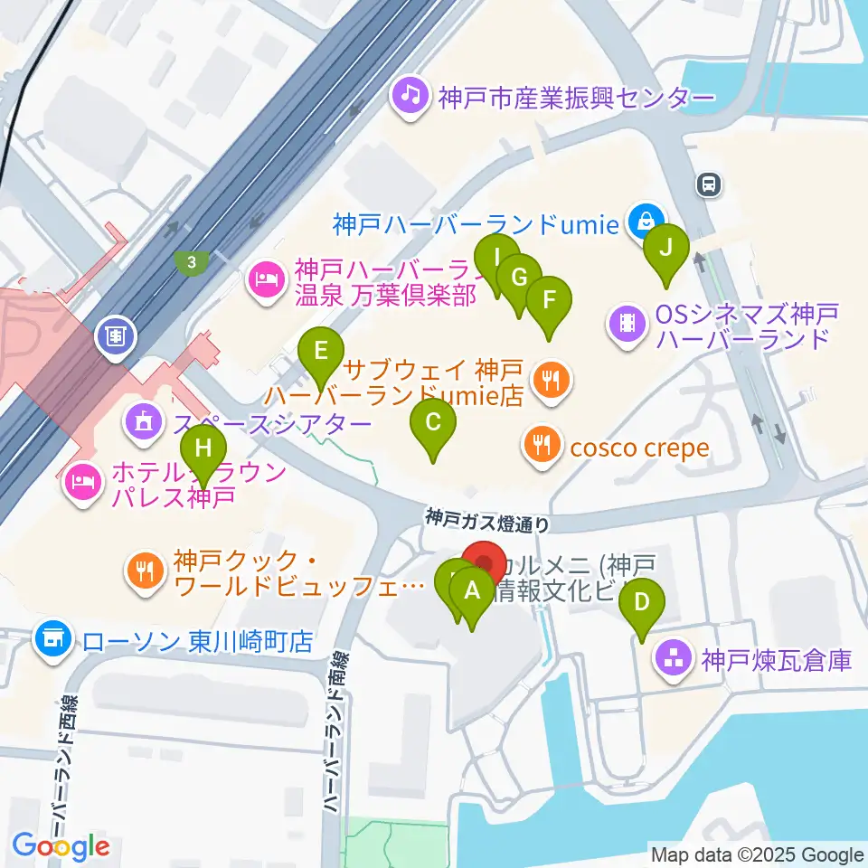 神戸モズライトカフェ周辺のカフェ一覧地図