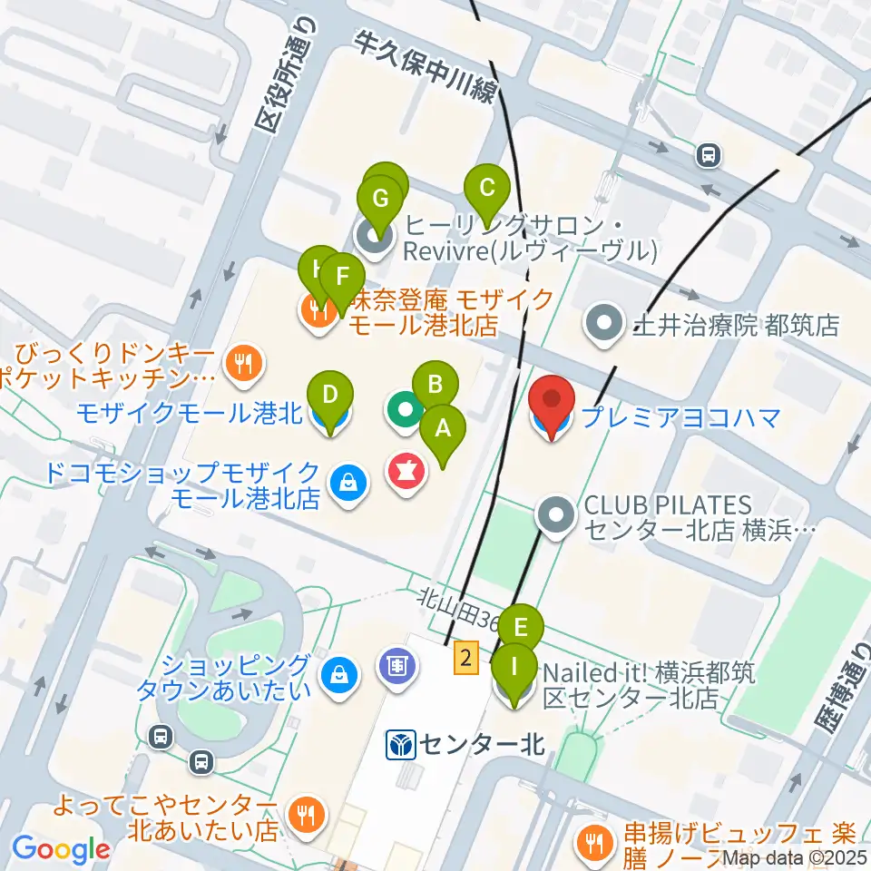 横浜YTJホール周辺のカフェ一覧地図