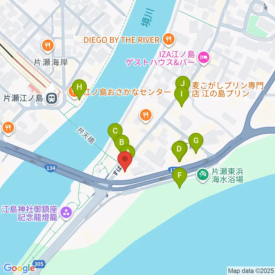 虎丸座周辺のカフェ一覧地図