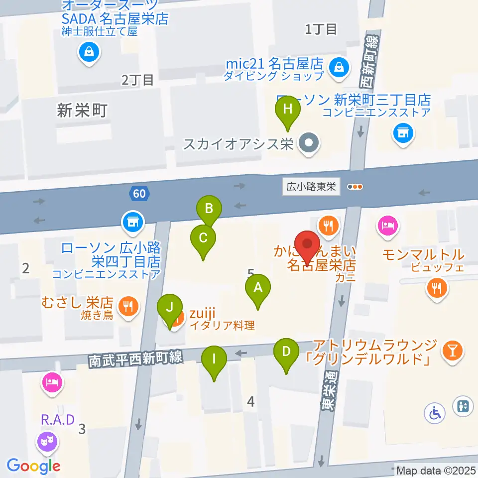 宗次ホール周辺のカフェ一覧地図