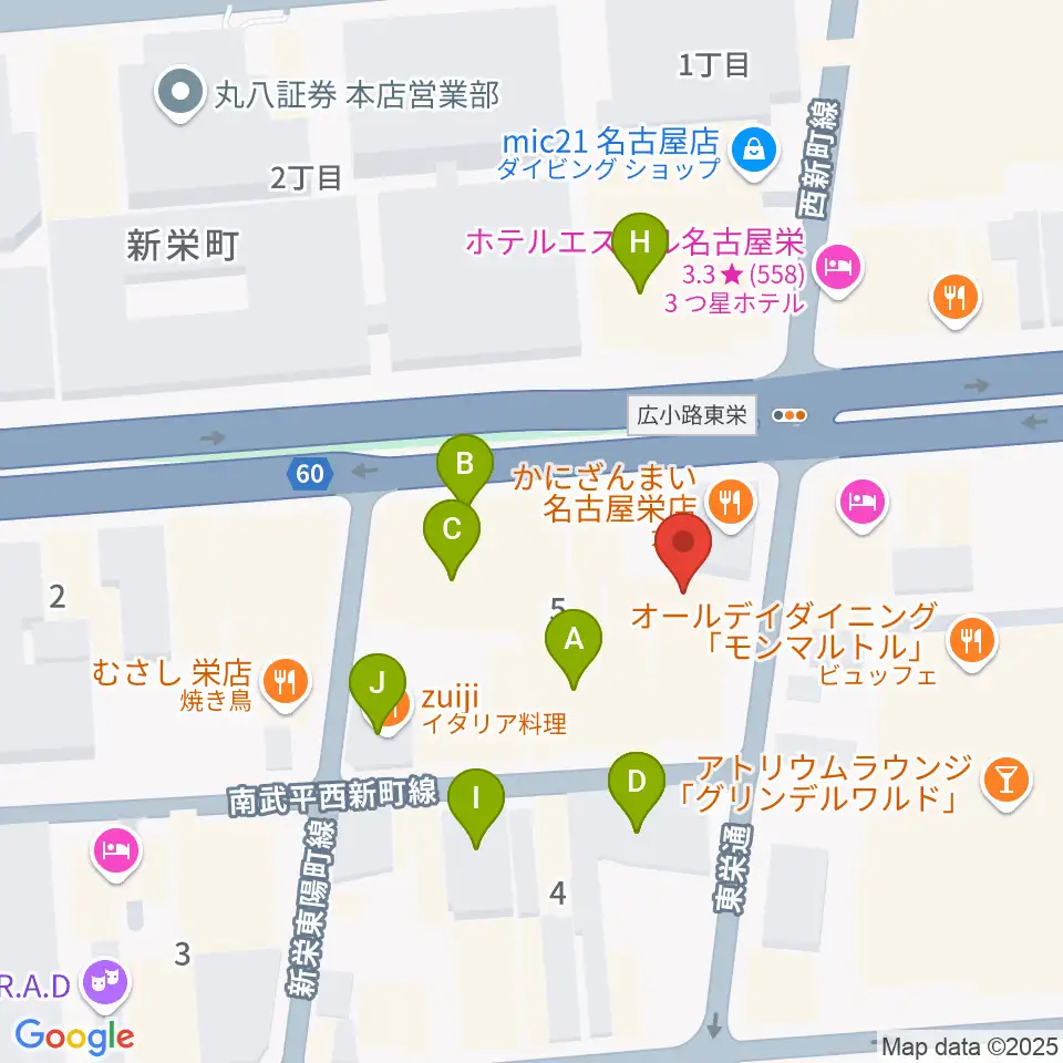 宗次ホール周辺のカフェ一覧地図