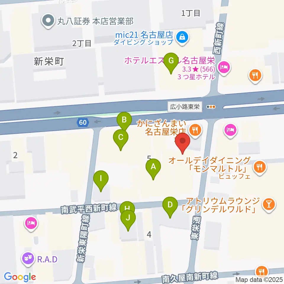 宗次ホール周辺のカフェ一覧地図