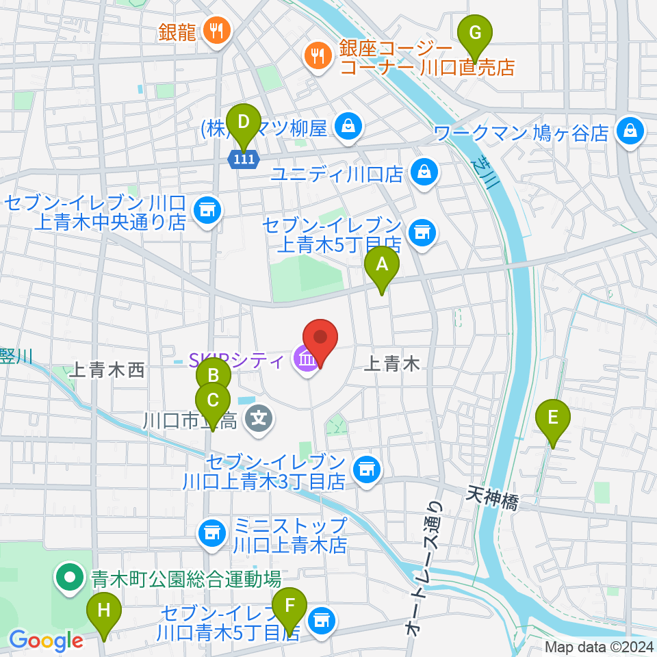 SKIPシティ彩の国ビジュアルプラザ周辺のカフェ一覧地図