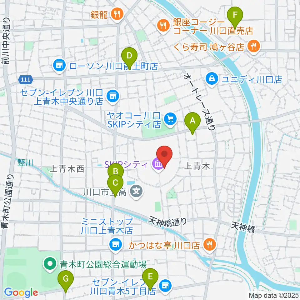 SKIPシティ彩の国ビジュアルプラザ周辺のカフェ一覧地図