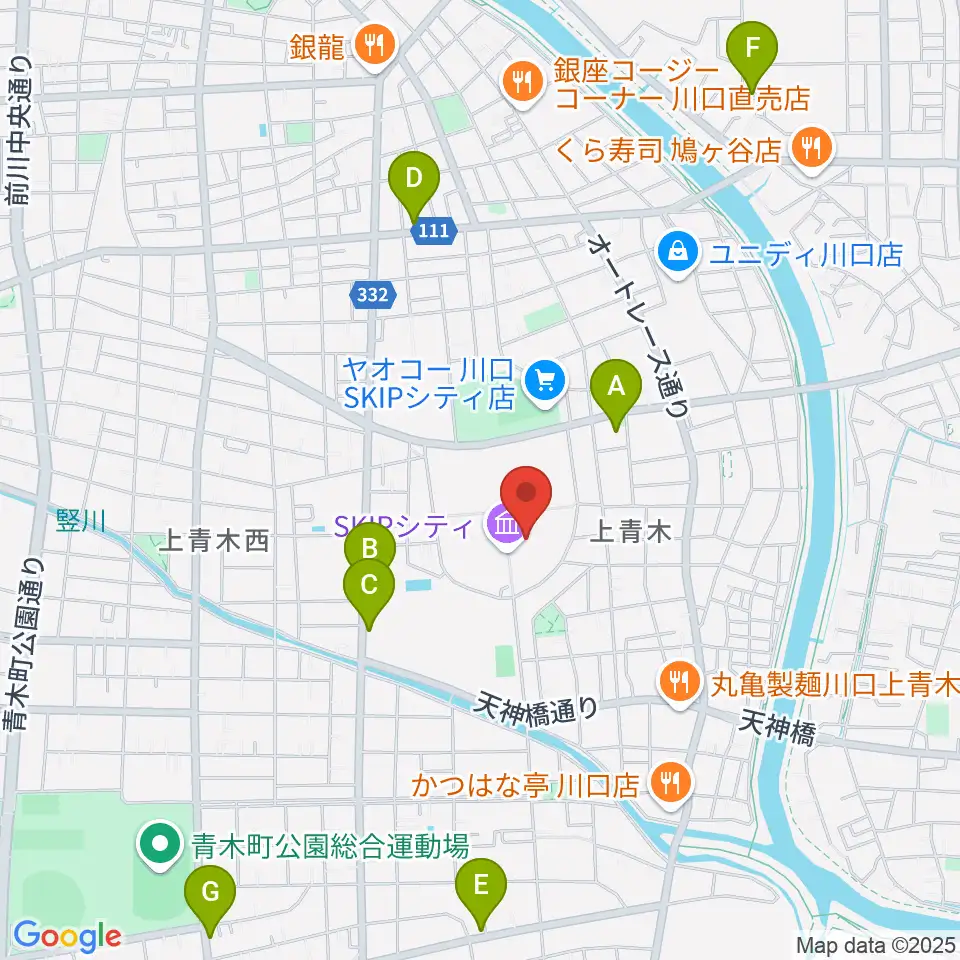 SKIPシティ彩の国ビジュアルプラザ周辺のカフェ一覧地図
