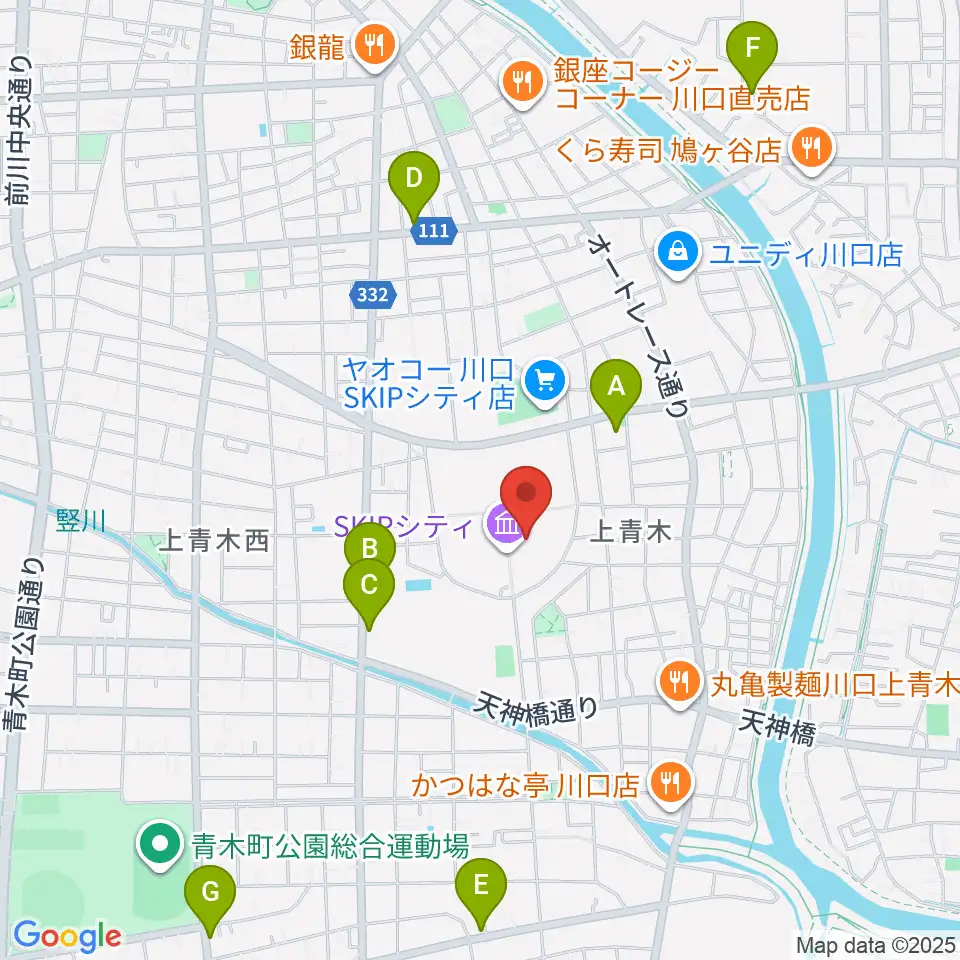 SKIPシティ彩の国ビジュアルプラザ周辺のカフェ一覧地図