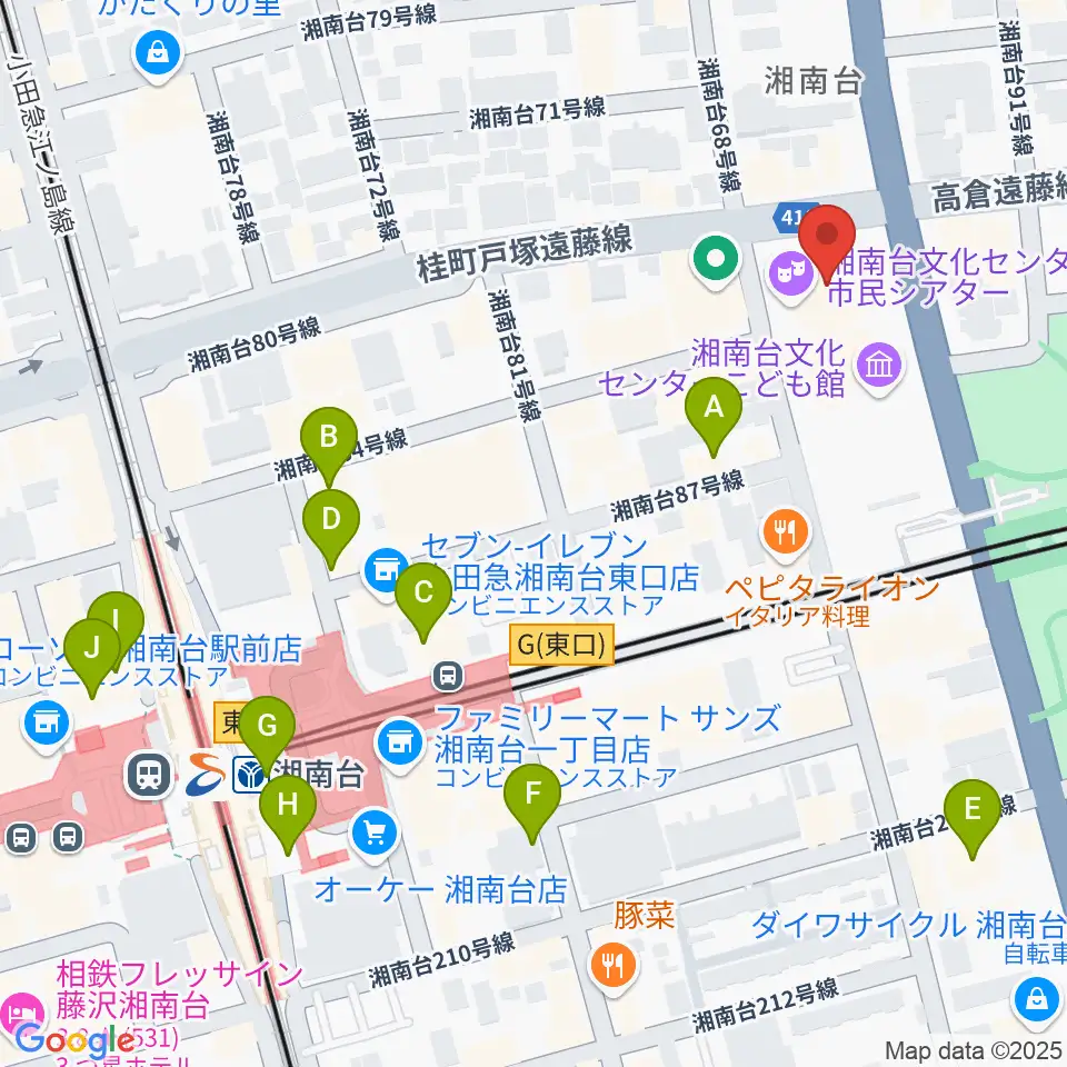 湘南台文化センター市民シアター周辺のカフェ一覧地図