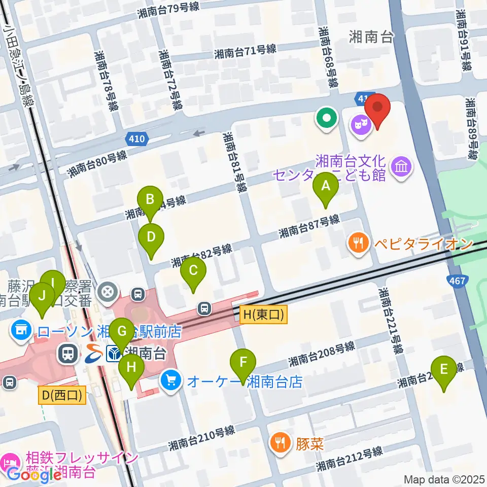 湘南台文化センター市民シアター周辺のカフェ一覧地図