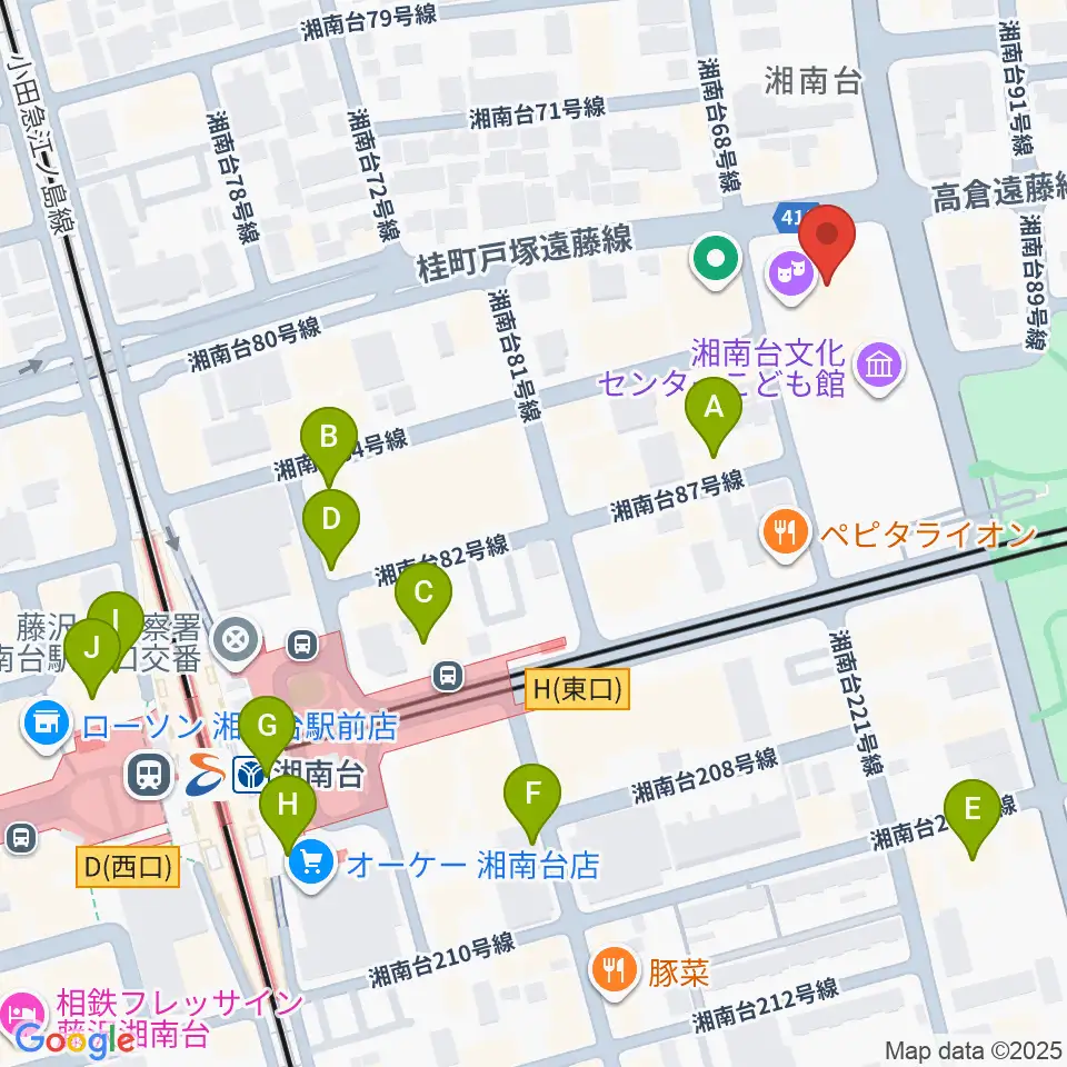 湘南台文化センター市民シアター周辺のカフェ一覧地図