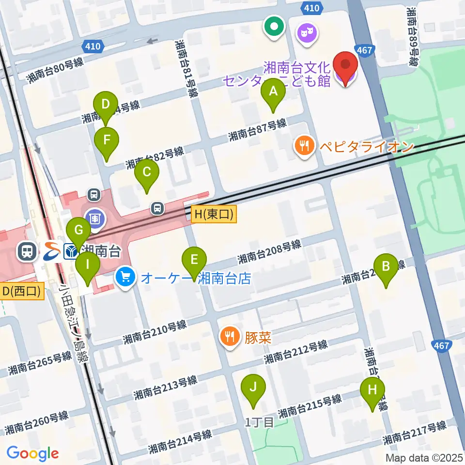 湘南台文化センターこども館周辺のカフェ一覧地図