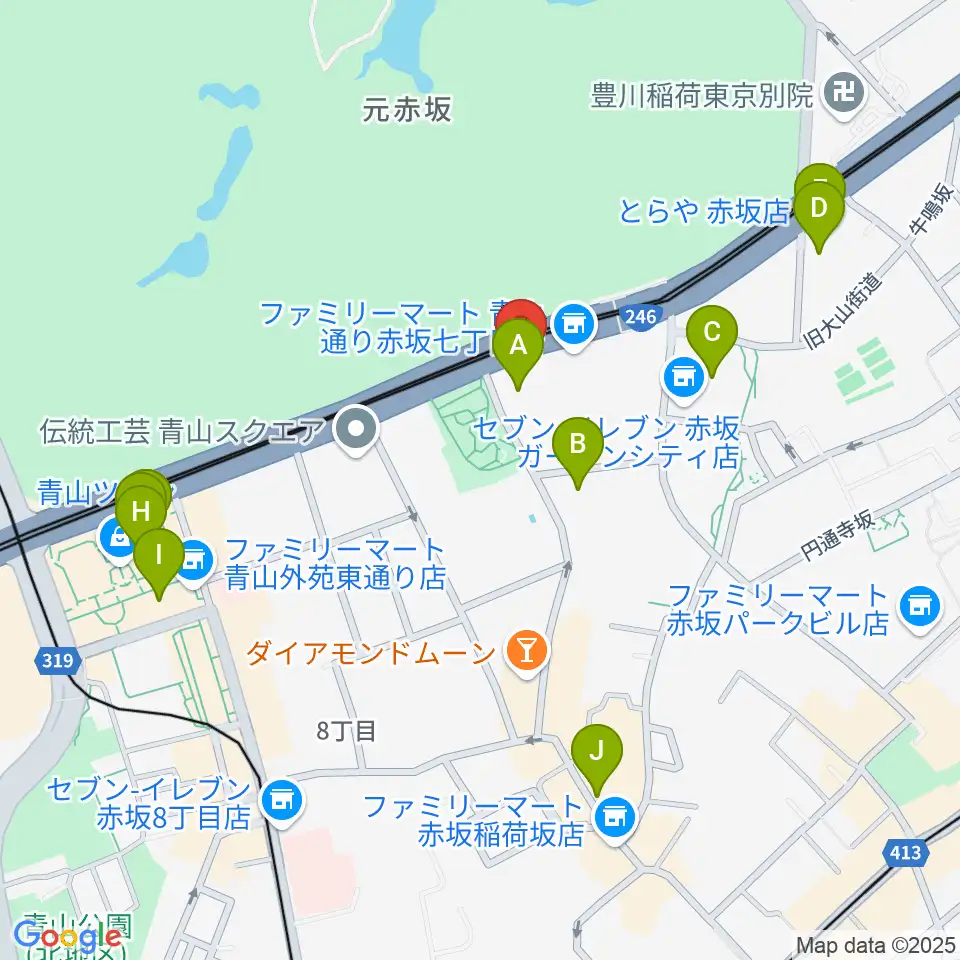 草月会館 草月ホール周辺のカフェ一覧地図