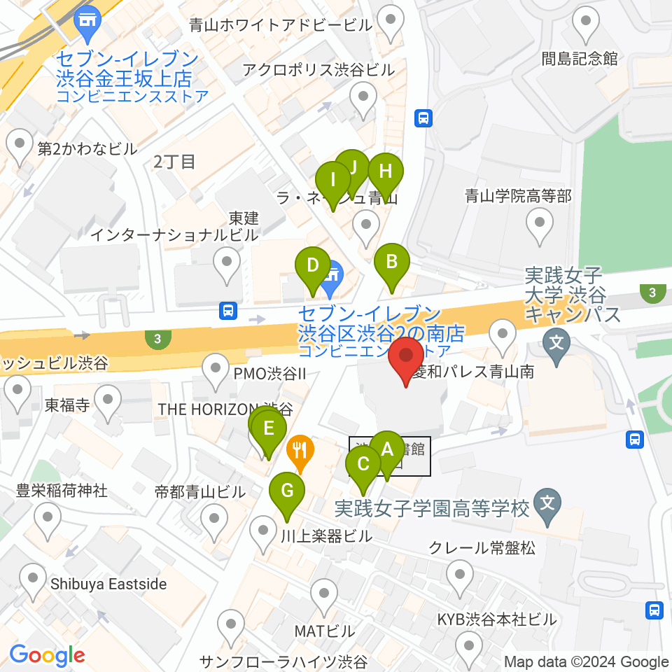 ベルサール渋谷ファースト周辺のカフェ一覧地図