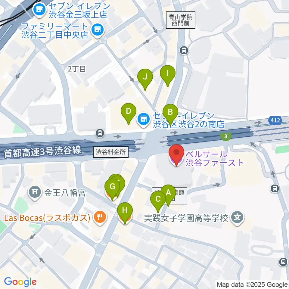ベルサール渋谷ファースト周辺のカフェ一覧地図