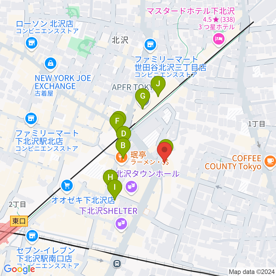 シアター711周辺のカフェ一覧地図