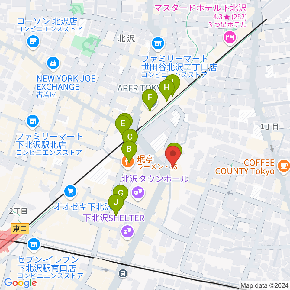 シアター711周辺のカフェ一覧地図