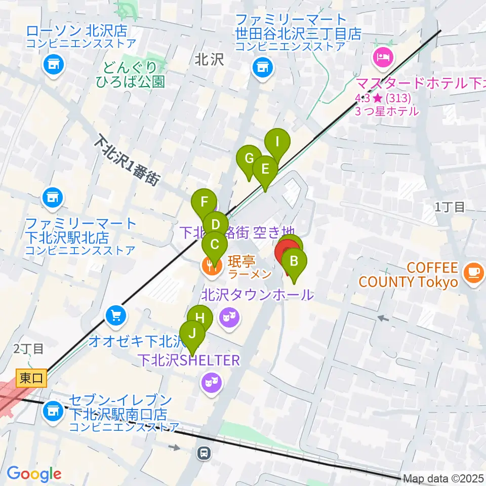 シアター711周辺のカフェ一覧地図