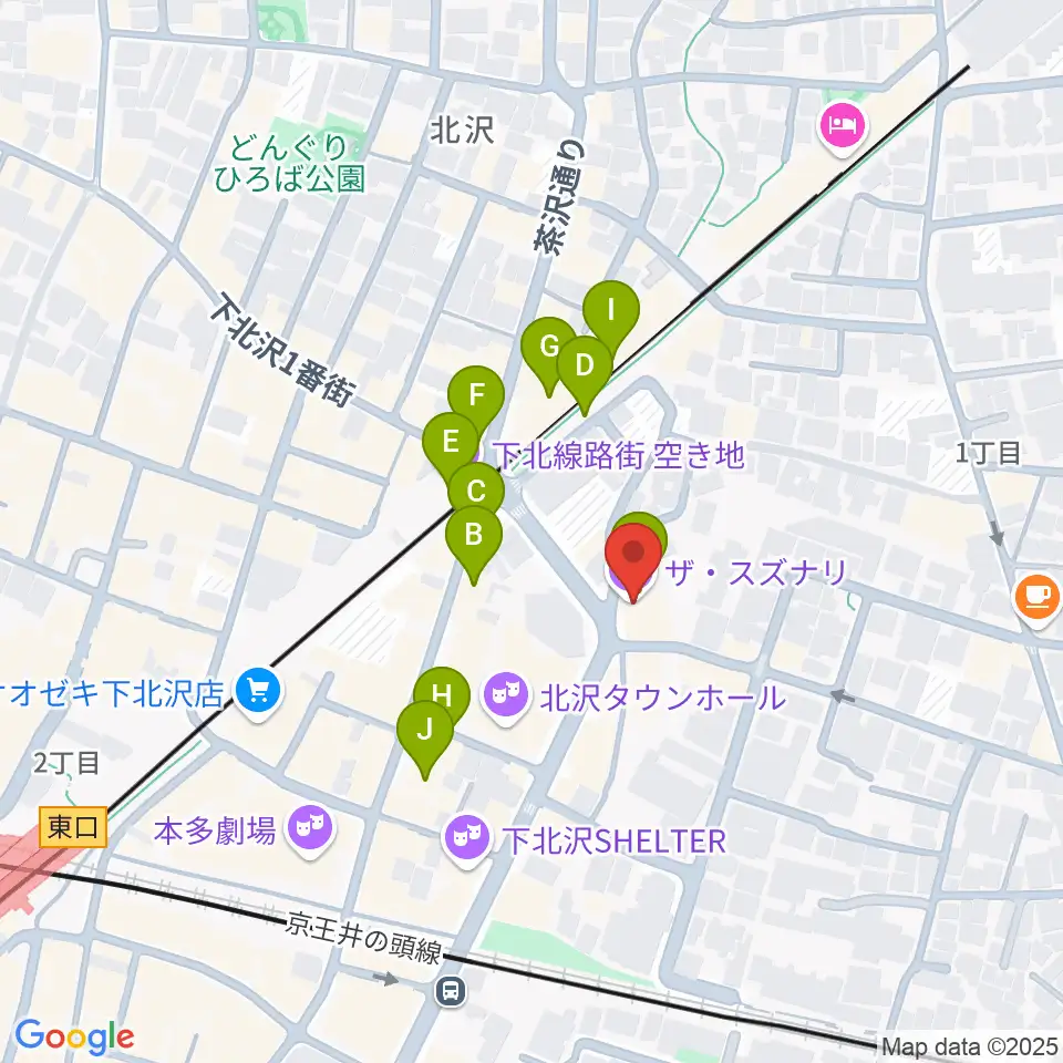 シアター711周辺のカフェ一覧地図
