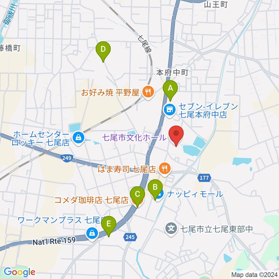 七尾市文化ホール周辺のカフェ一覧地図