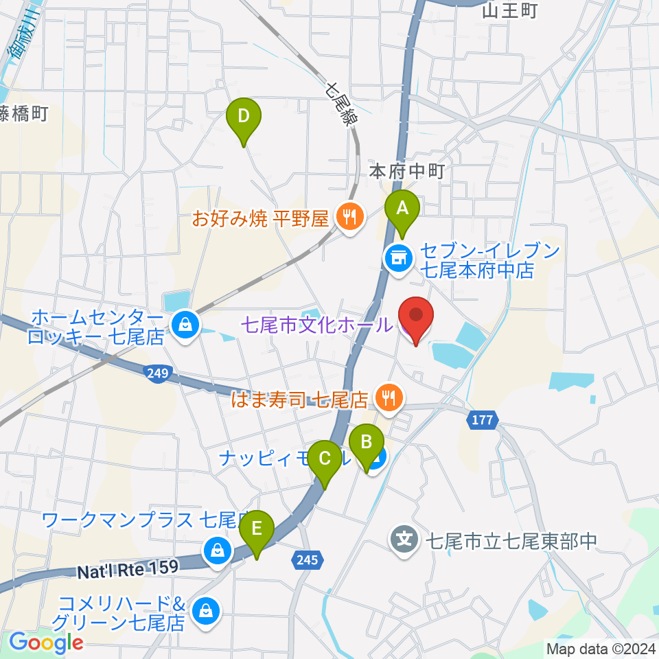 七尾市文化ホール周辺のカフェ一覧地図