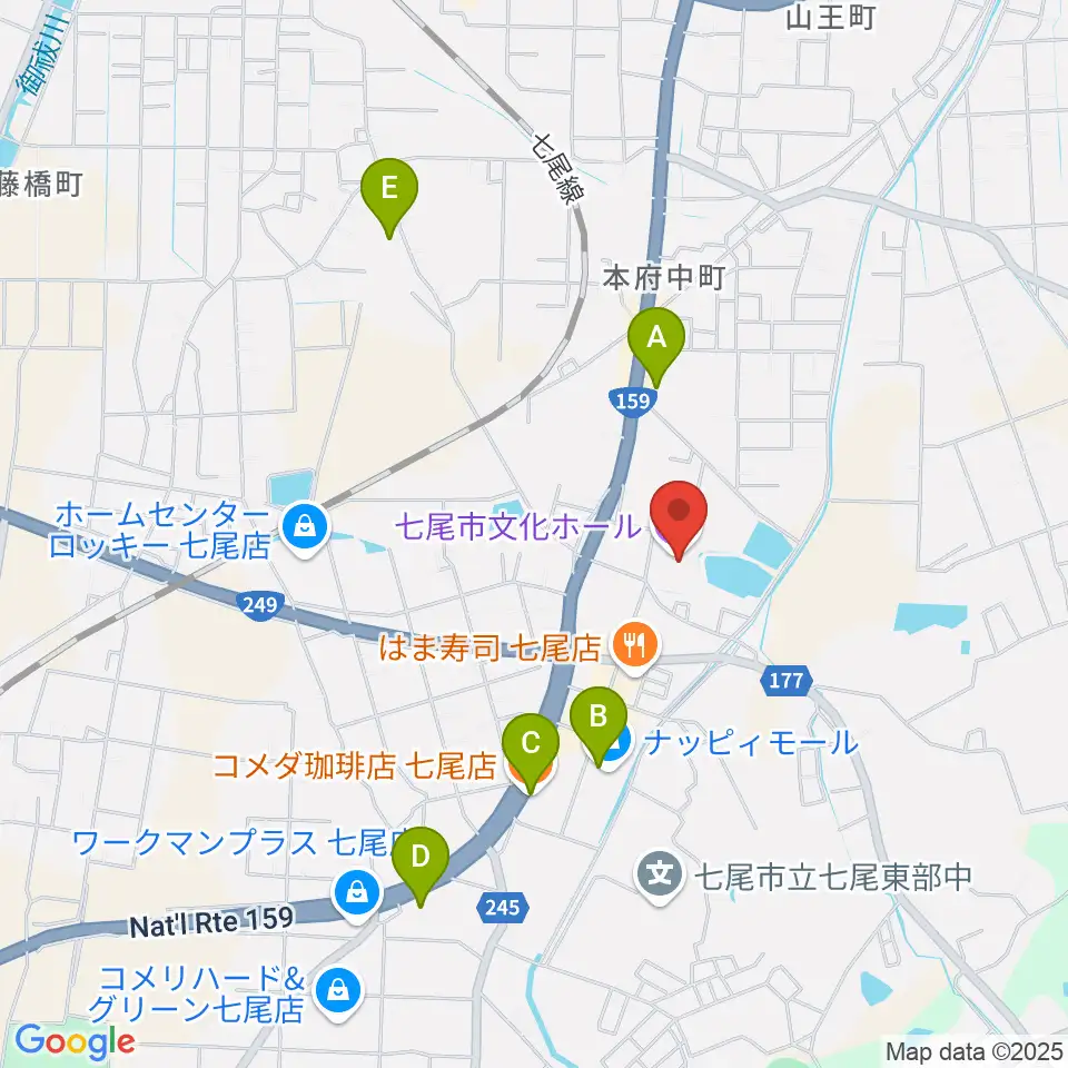 七尾市文化ホール周辺のカフェ一覧地図