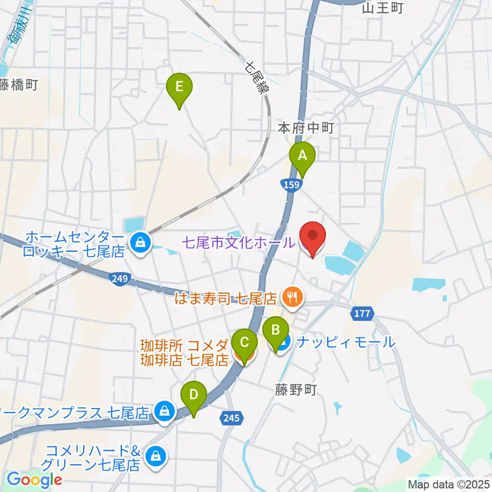 七尾市文化ホール周辺のカフェ一覧地図