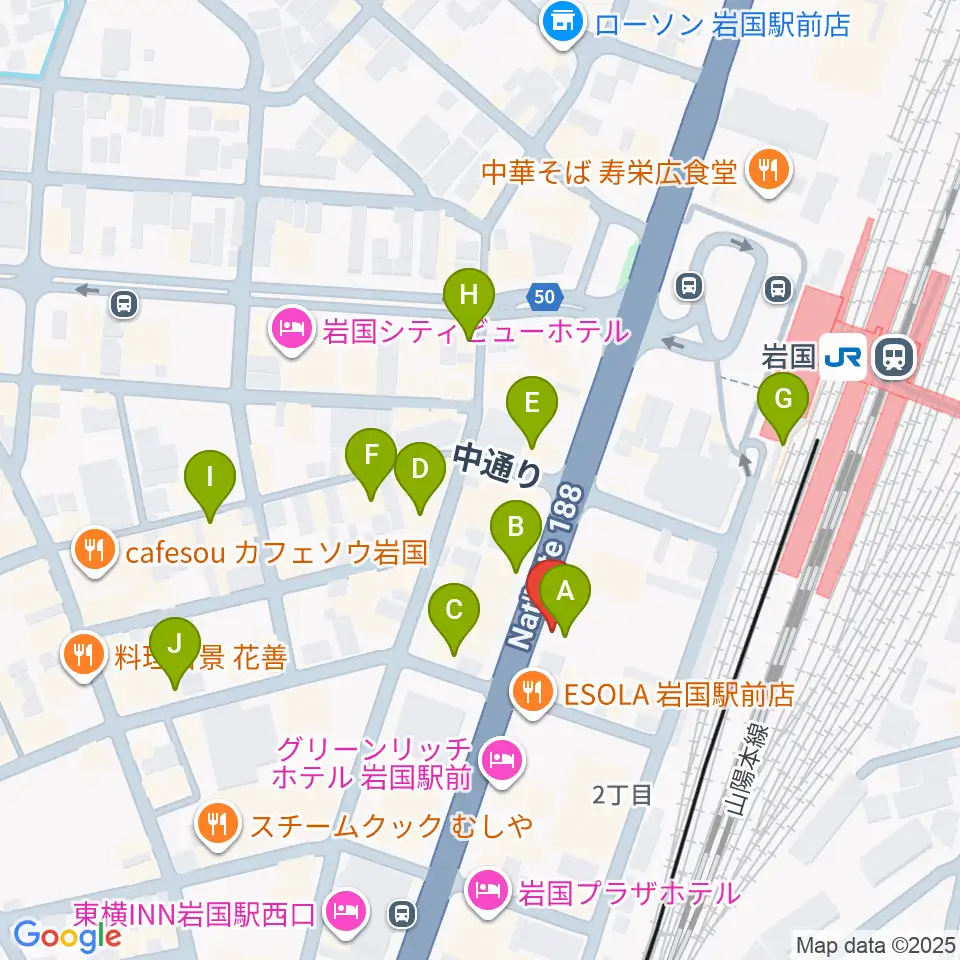 岩国ロックカントリー周辺のカフェ一覧地図