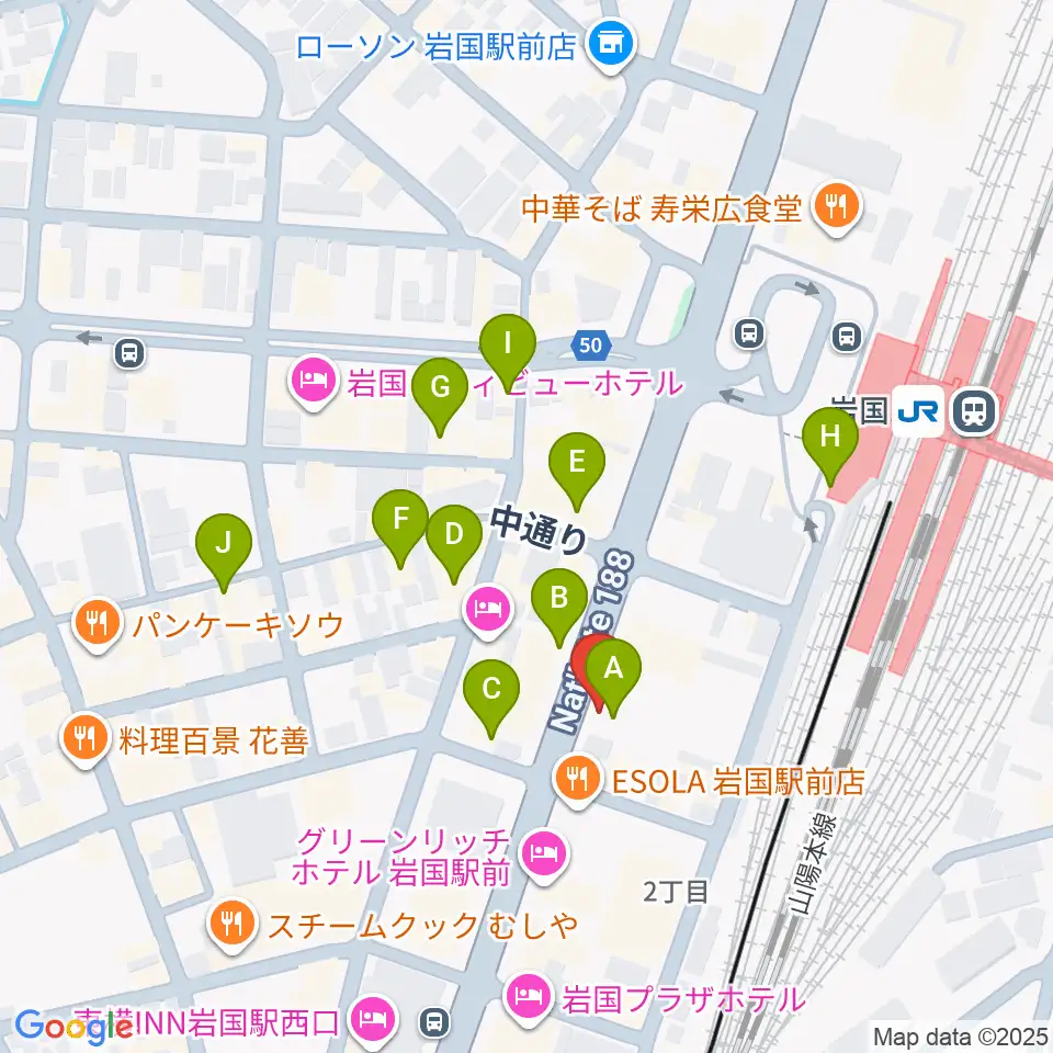 岩国ロックカントリー周辺のカフェ一覧地図