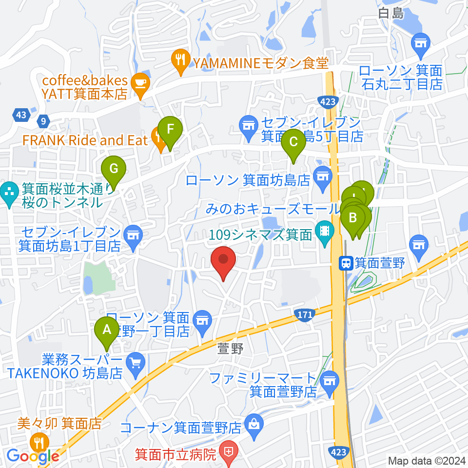 らいとぴあ21周辺のカフェ一覧地図