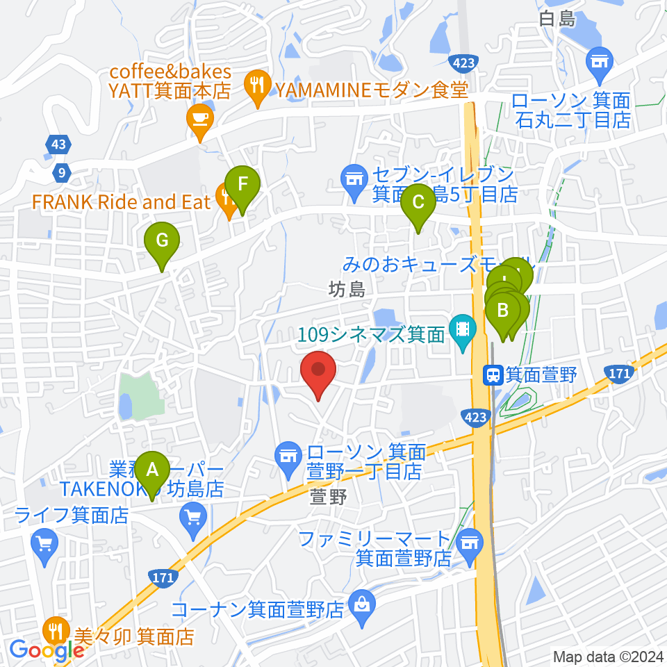 らいとぴあ21周辺のカフェ一覧地図