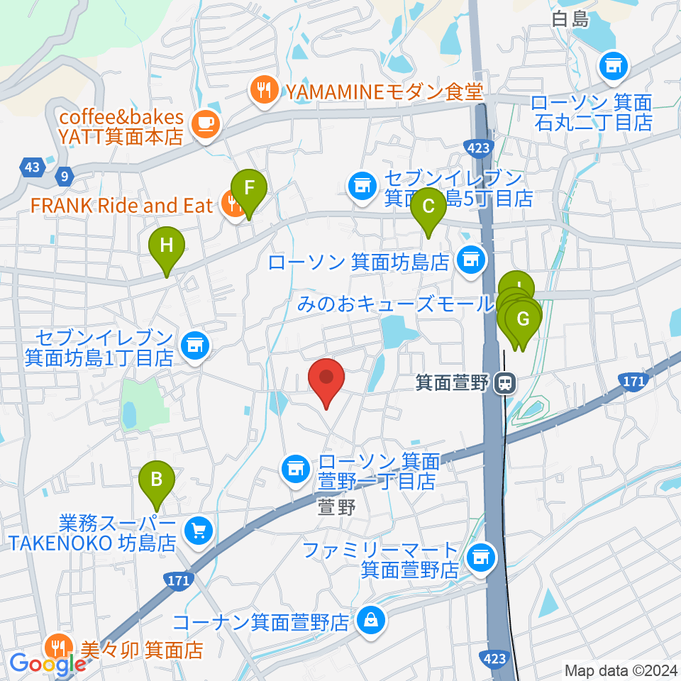 らいとぴあ21周辺のカフェ一覧地図