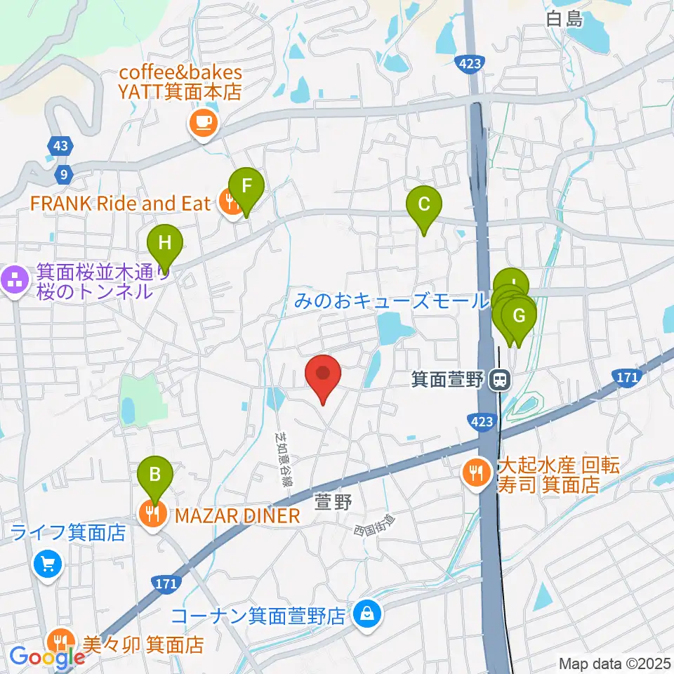 らいとぴあ21周辺のカフェ一覧地図