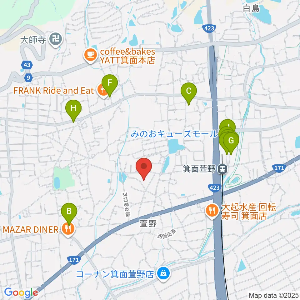 らいとぴあ21周辺のカフェ一覧地図