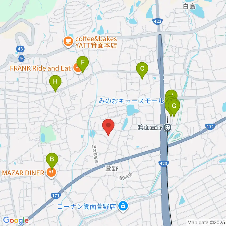 らいとぴあ21周辺のカフェ一覧地図