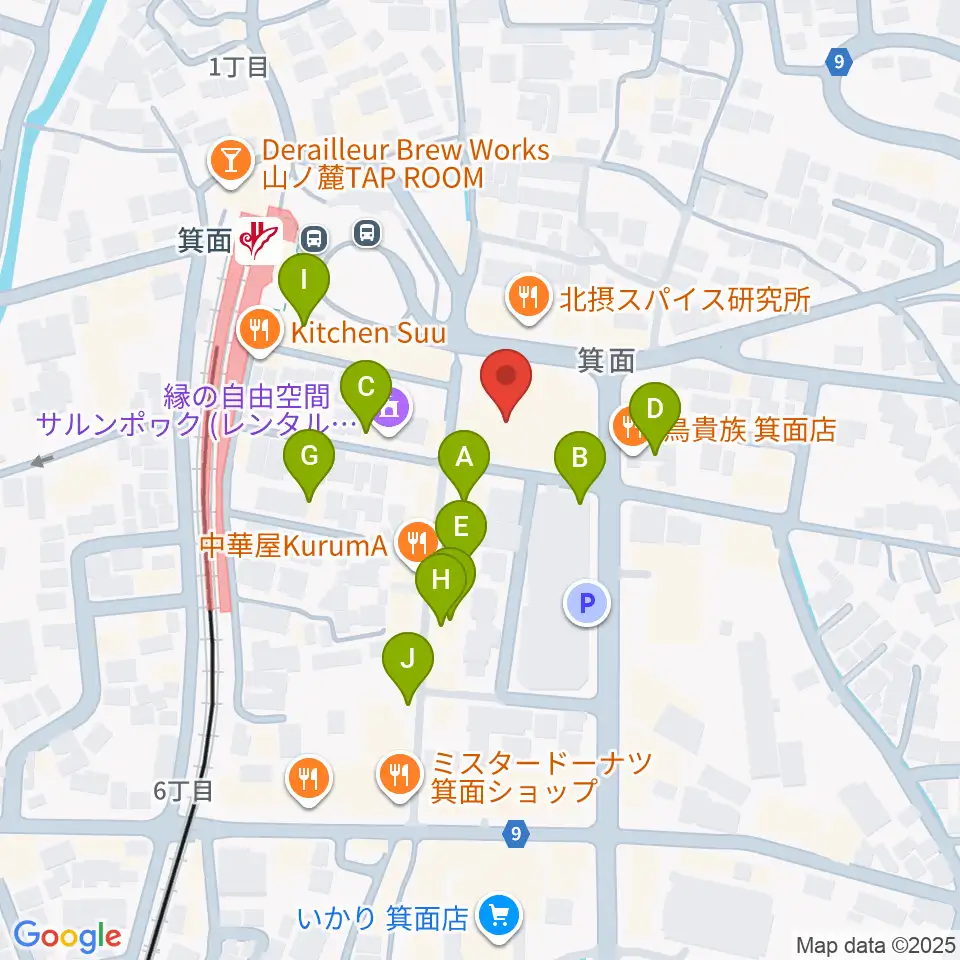 箕面文化・交流センター周辺のカフェ一覧地図