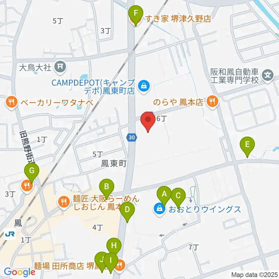 堺市西文化会館ウェスティ周辺のカフェ一覧地図