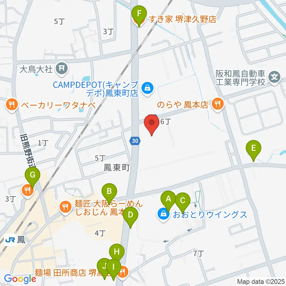 堺市西文化会館ウェスティ周辺のカフェ一覧地図