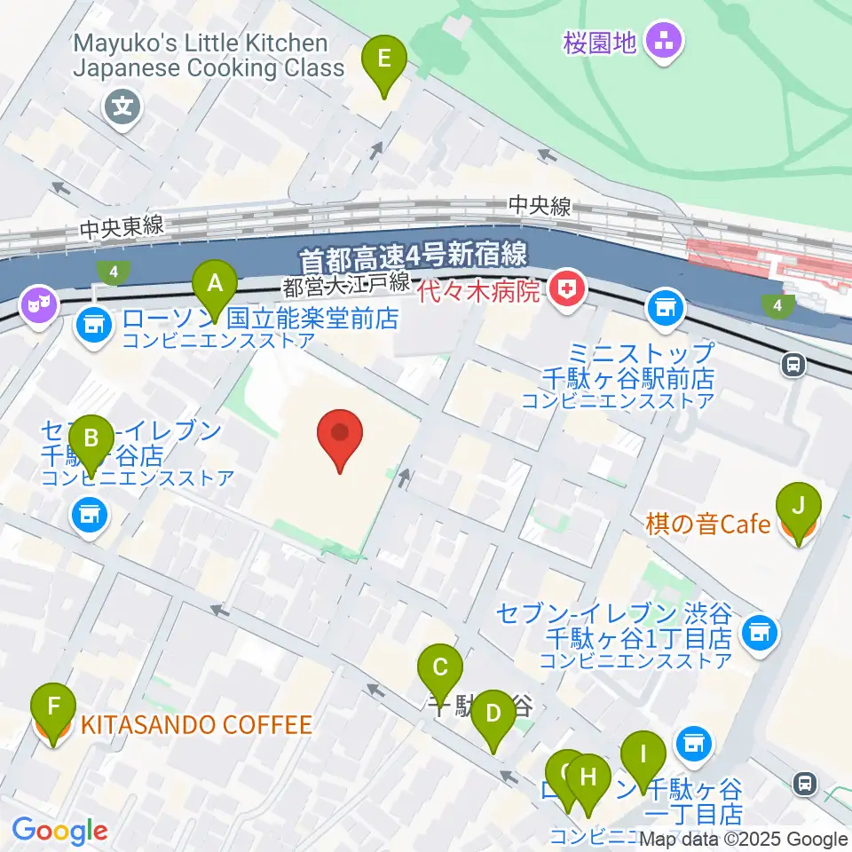 国立能楽堂周辺のカフェ一覧地図