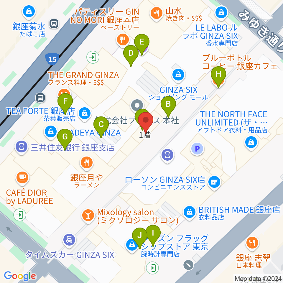 観世能楽堂周辺のカフェ一覧地図