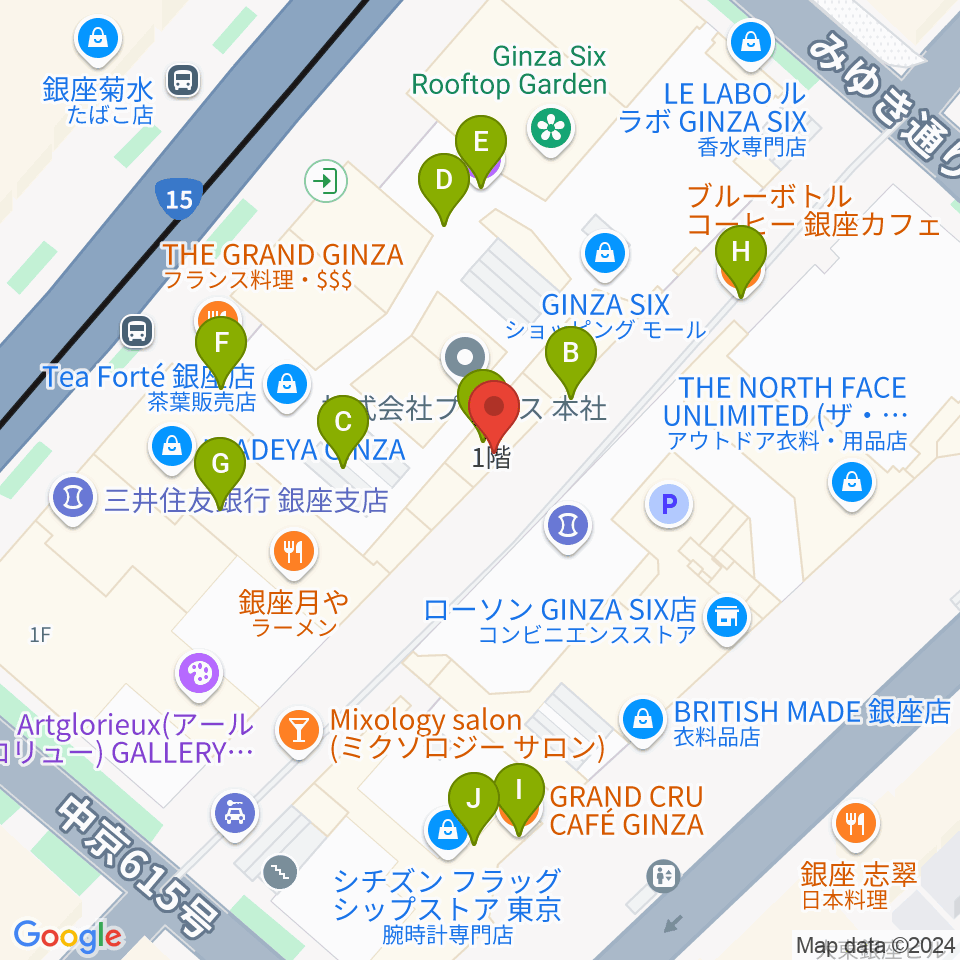 観世能楽堂周辺のカフェ一覧地図