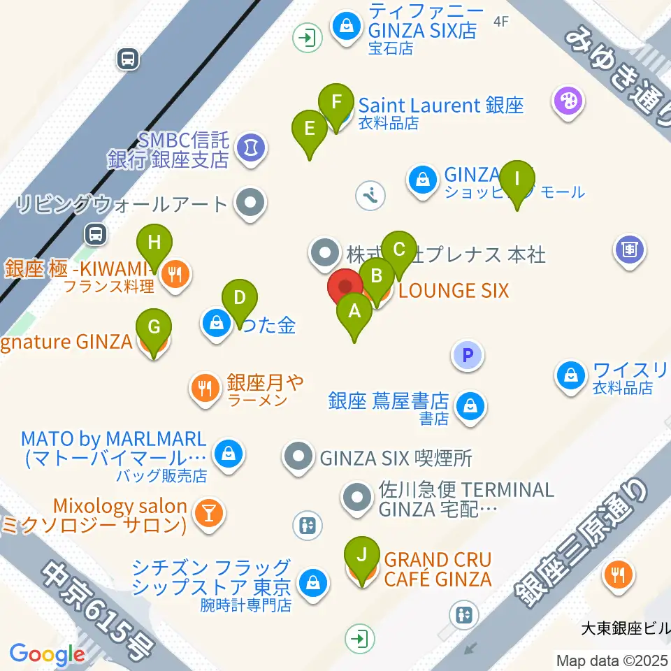 観世能楽堂周辺のカフェ一覧地図