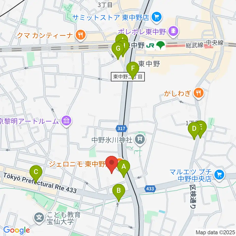 梅若能楽学院会館周辺のカフェ一覧地図