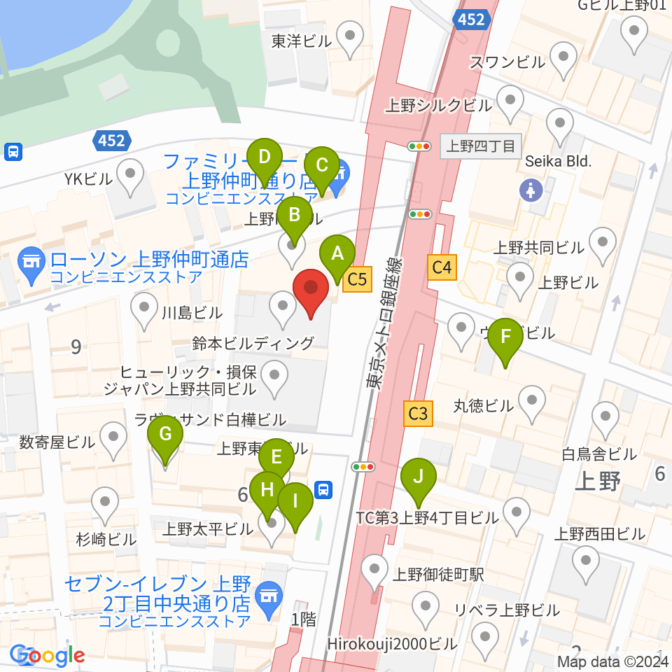 鈴本演芸場周辺のカフェ一覧地図